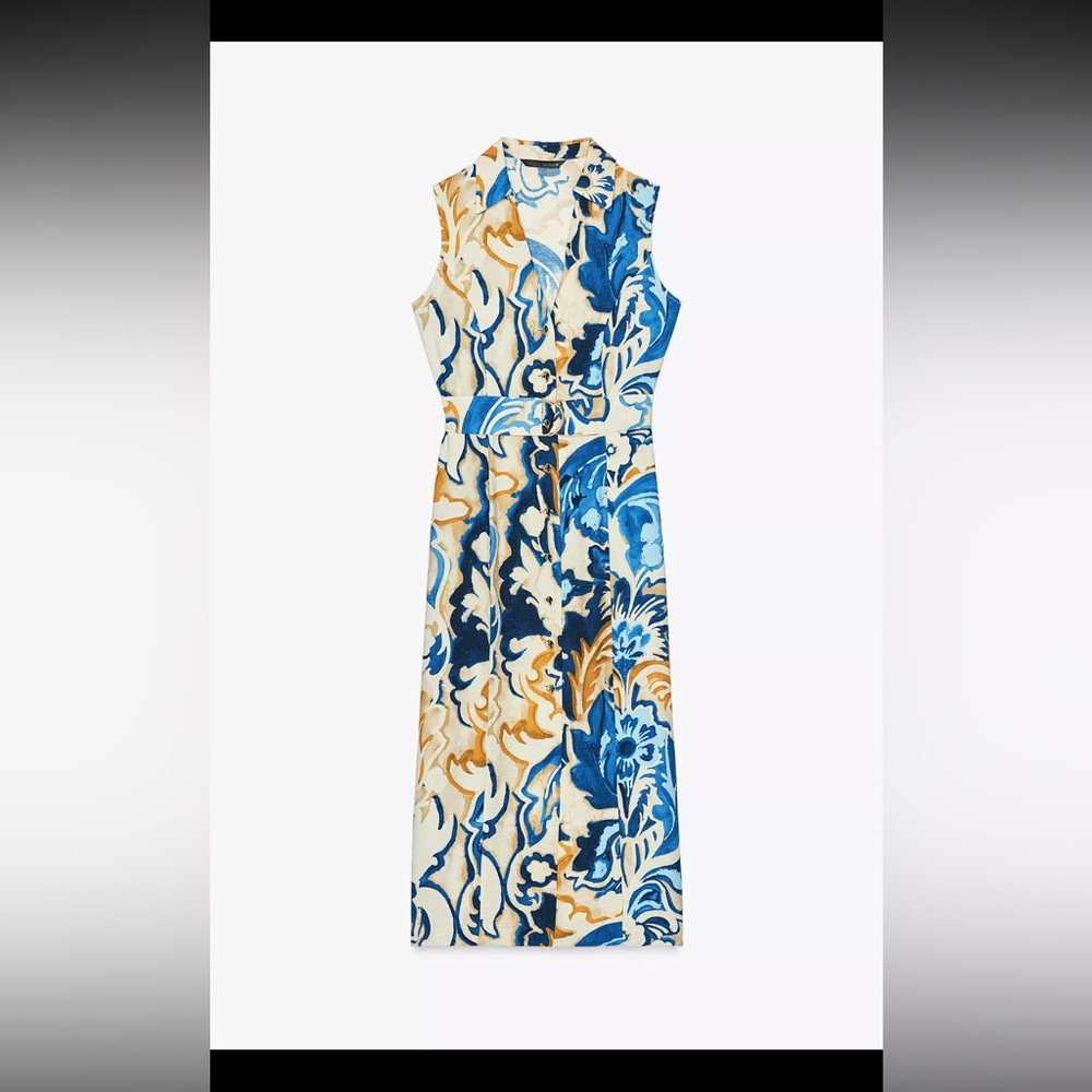 Zara printed midi dress
